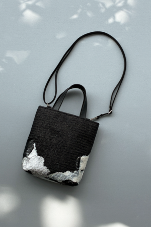 〈Buddy Mini〉Tote - Black / freely painting