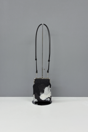 Gamaguchi Bag - Black / freely painting