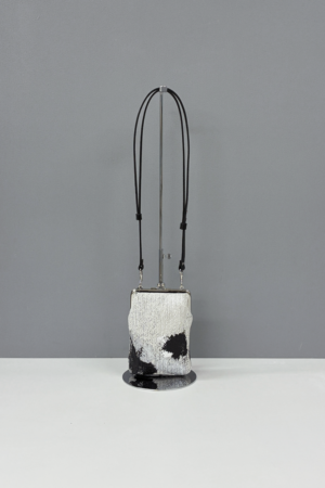 Gamaguchi Bag - OffWhite / freely painting