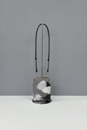 Gamaguchi Bag - Grey / freely painting